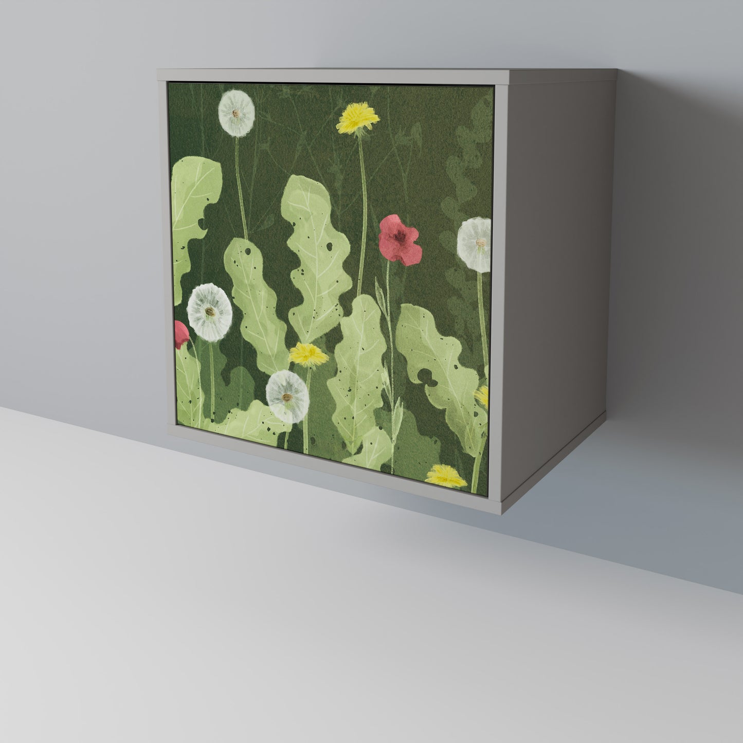 DANDELION AMUSE 1-Door Sideboard in Grey Finish
