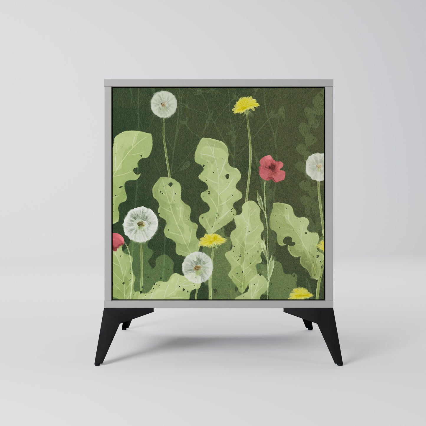 DANDELION AMUSE 1-Door Sideboard in Grey Finish