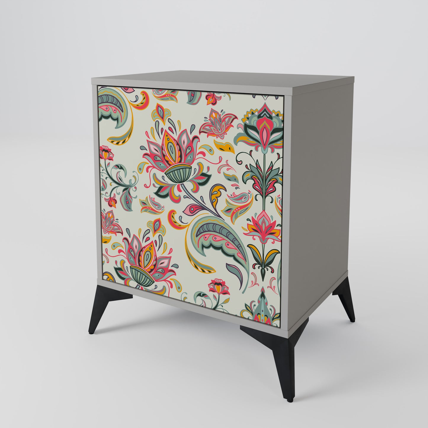 ORGANIC FOLKLORE 1-Door Sideboard in Grey Finish