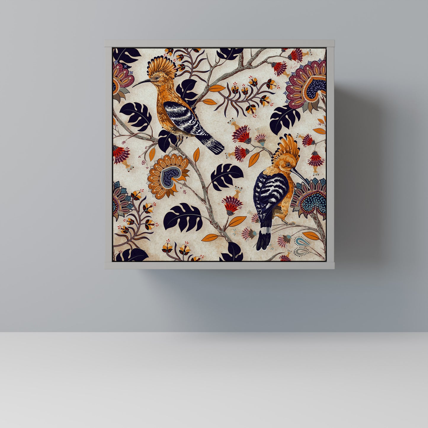 Credenza EMINENT HOOPOE a 1 anta con finitura grigia