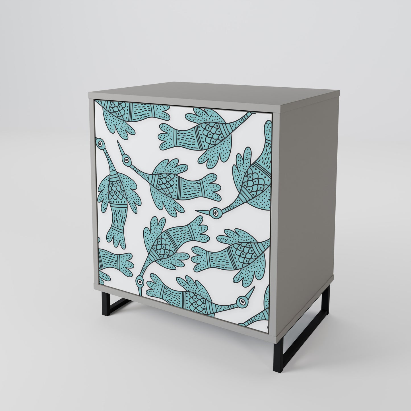 WATERSPOUT SONGIBIRD 1-Door Sideboard in Grey Finish
