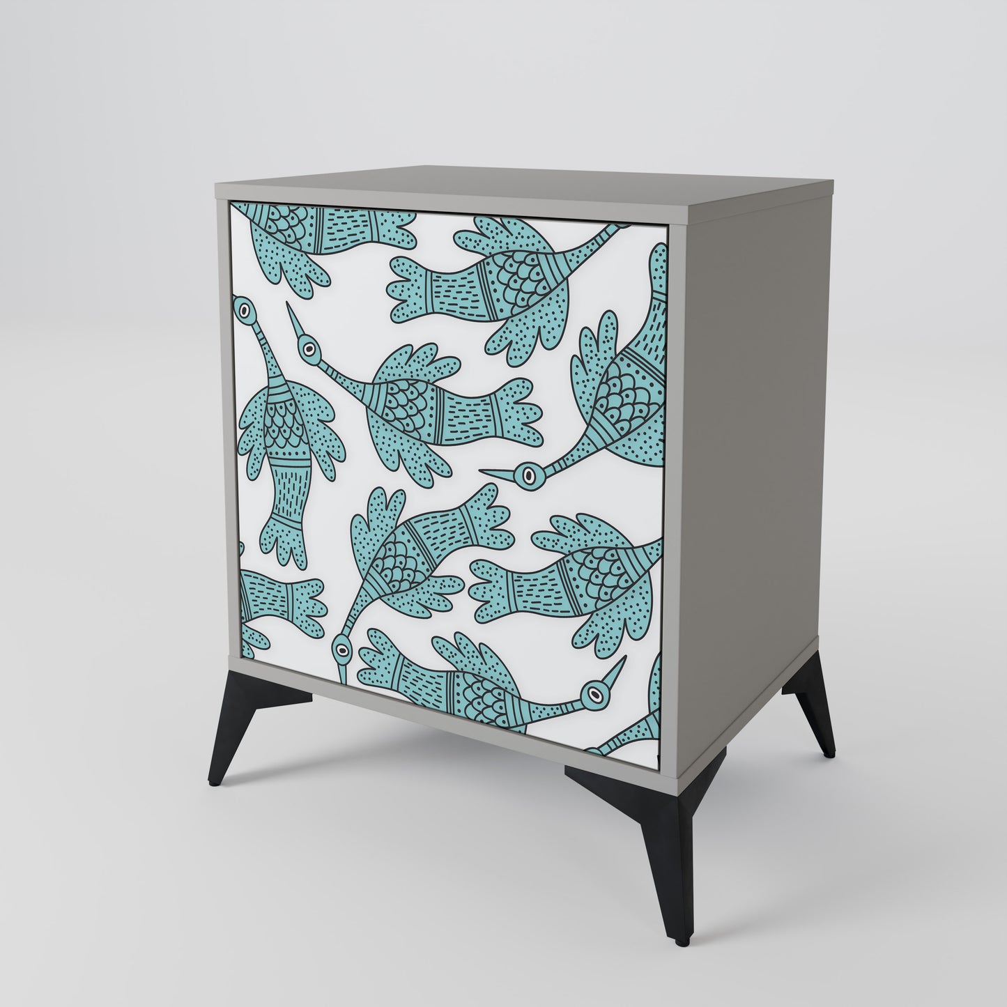 WATERSPOUT SONGIBIRD 1-Door Sideboard in Grey Finish