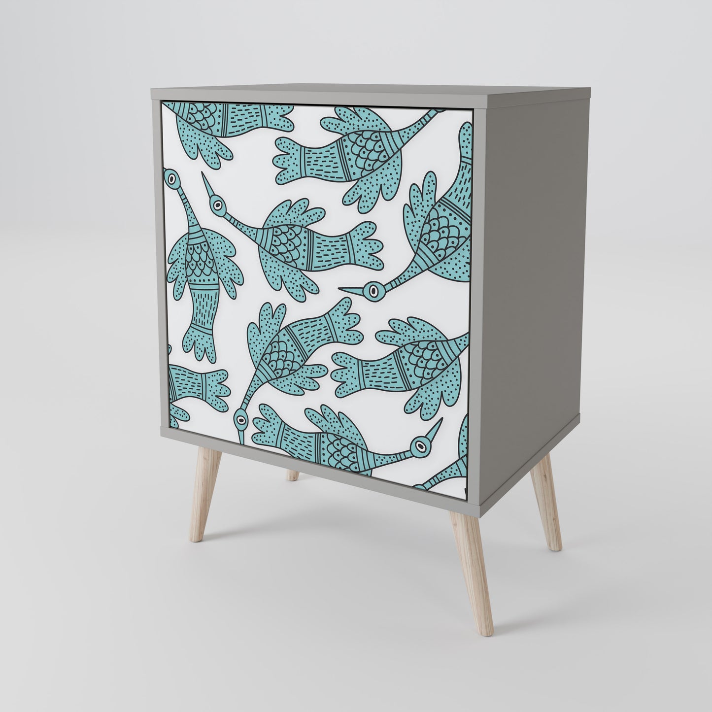 WATERSPOUT SONGIBIRD 1-Door Sideboard in Grey Finish