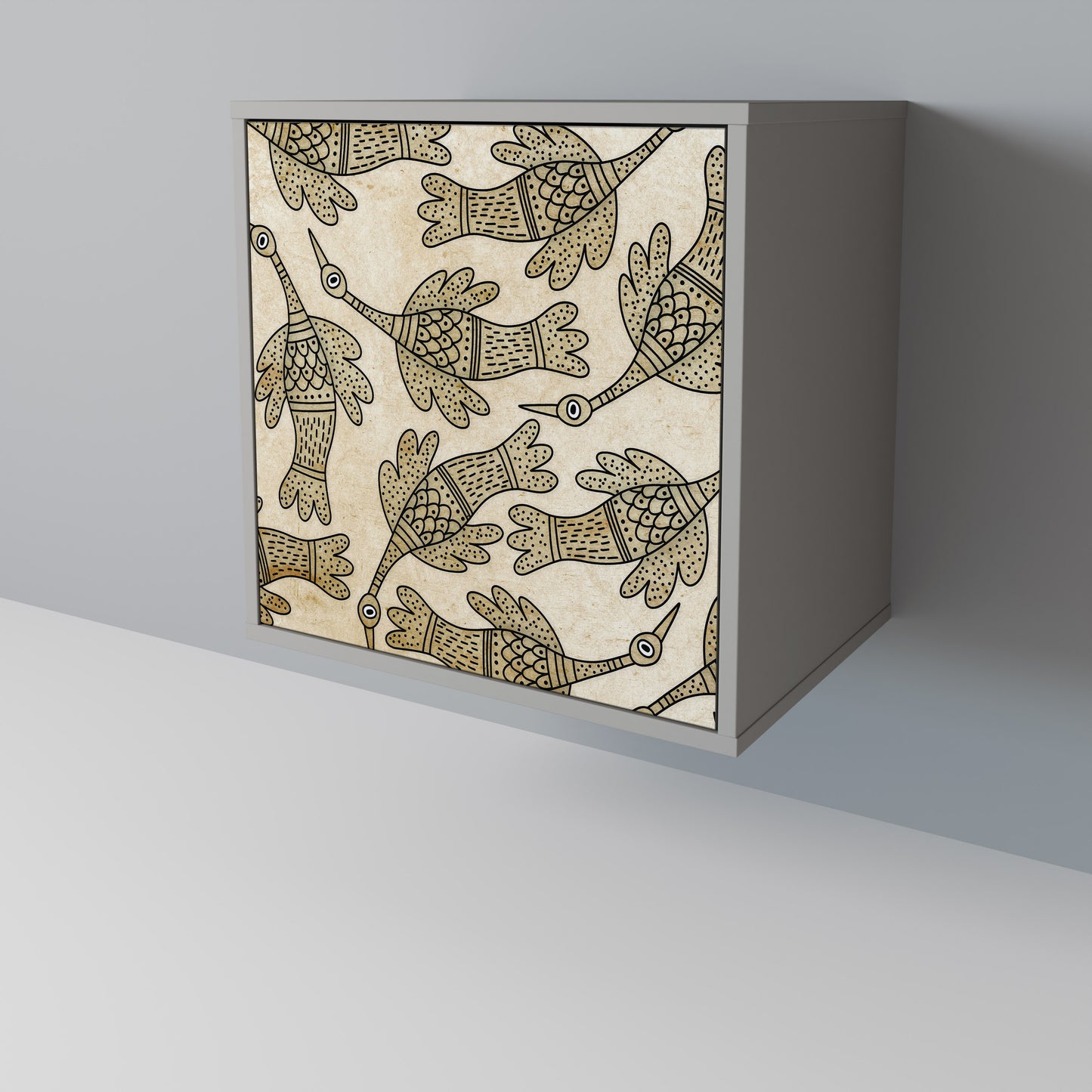 ALMONDINE SONGBIRD 1-Door Sideboard in Grey Finish
