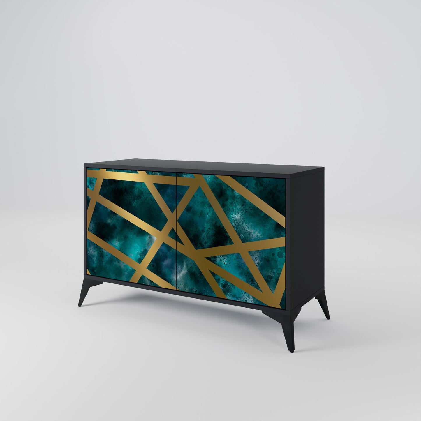 Credenza a 2 ante THE LABYRINTH OF GOLD con finitura nera