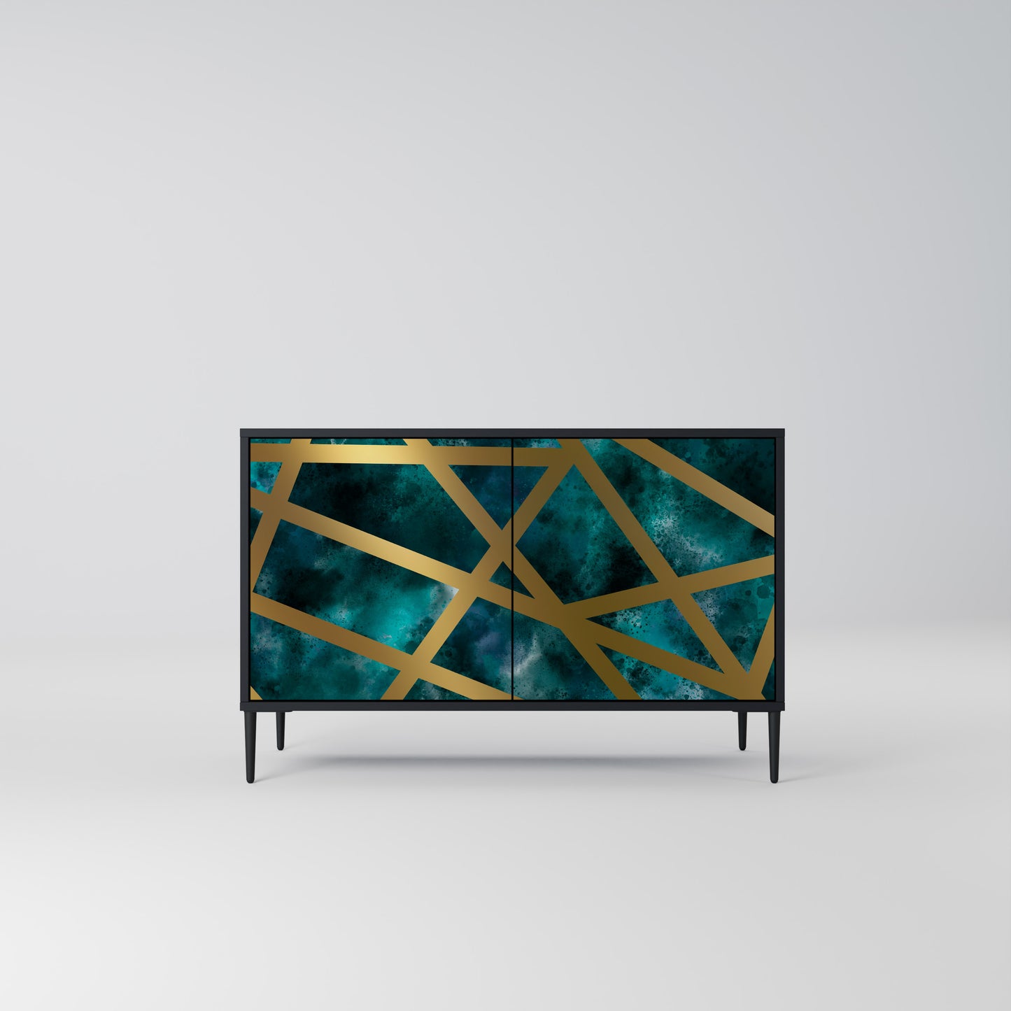 Credenza a 2 ante THE LABYRINTH OF GOLD con finitura nera
