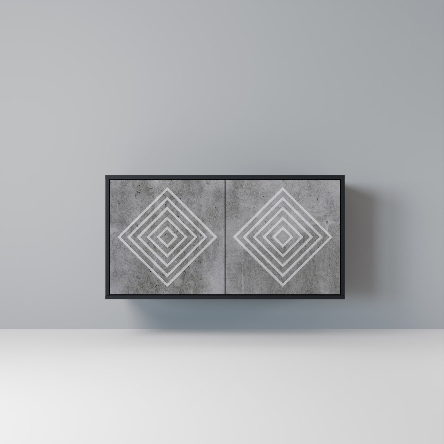 POLYGONAL ARTISTRY Madia a 2 Ante in Finitura Nera
