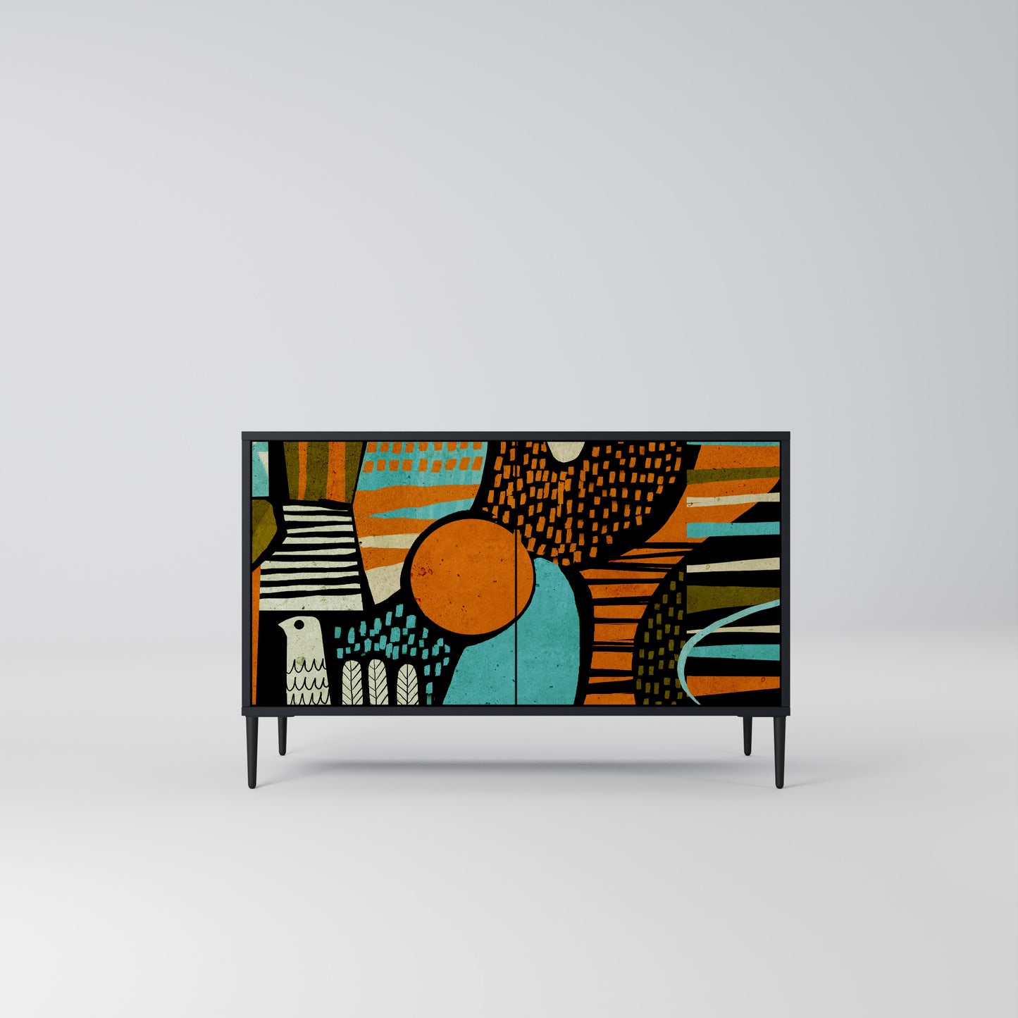 Credenza a 2 ante GEODE GLIMMER con finitura nera