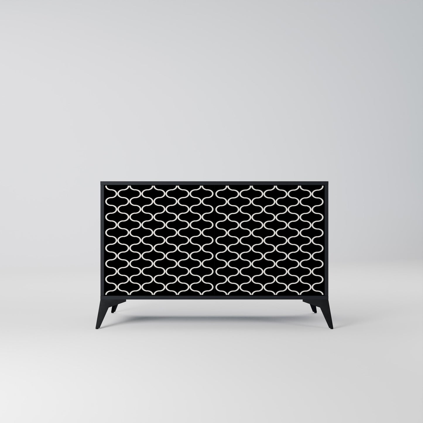 TESSELATED BLACKNESS 2-Door Sideboard in Black Finish