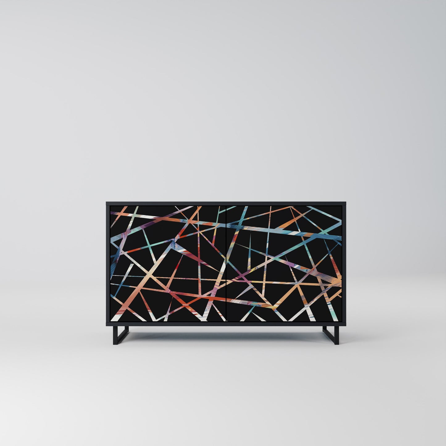 Credenza POLYGON VERVE a 2 ante in finitura nera