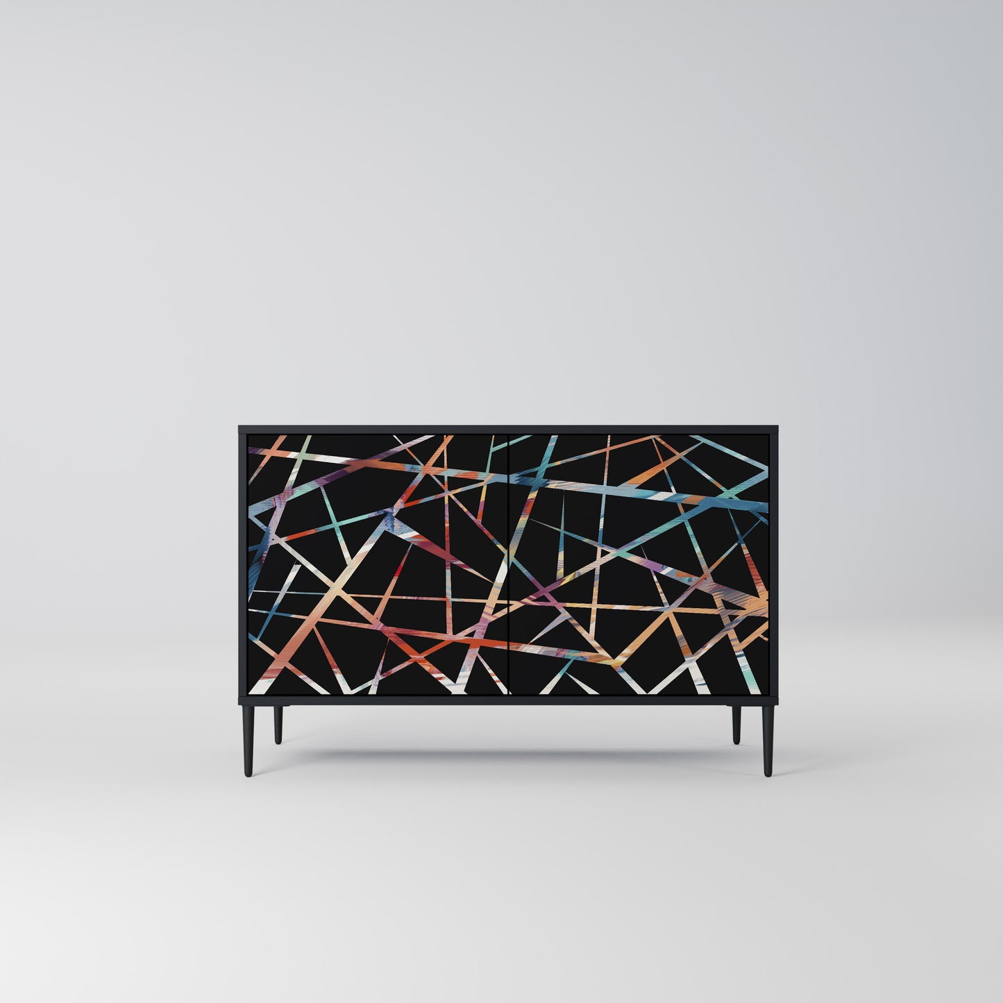 Credenza POLYGON VERVE a 2 ante in finitura nera