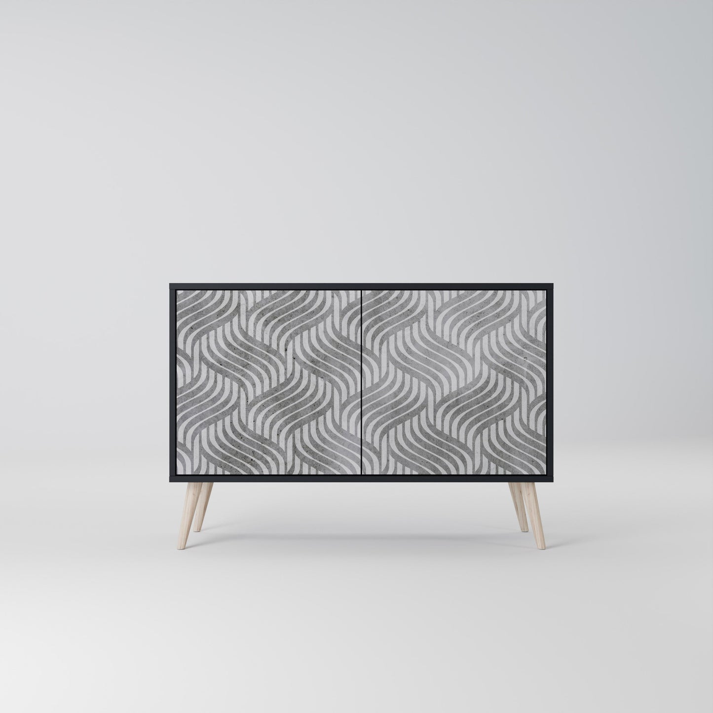 Credenza CONCRETE MOVEMENT a 2 ante in finitura nera
