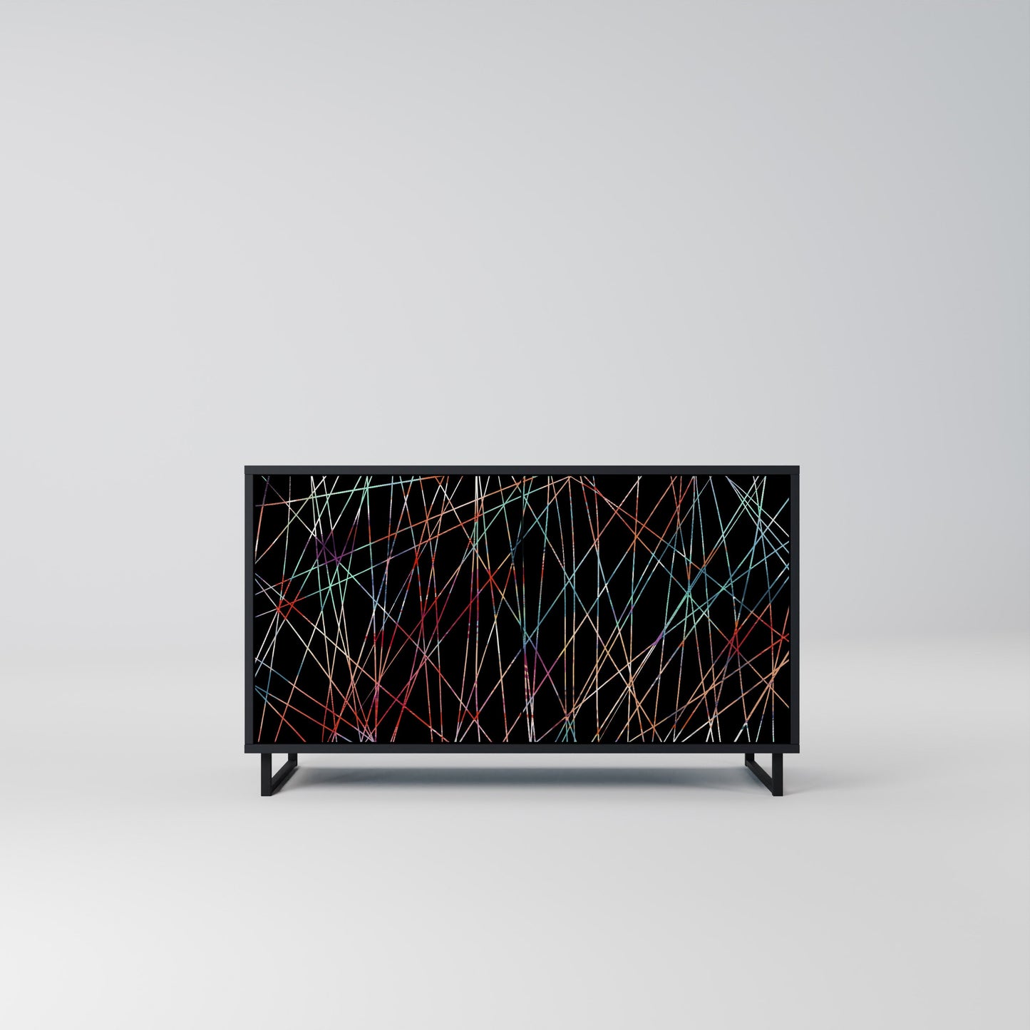 Credenza a 2 ante LUMINOUS SNARE in finitura nera