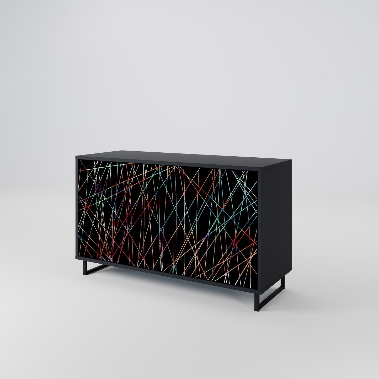 Credenza a 2 ante LUMINOUS SNARE in finitura nera