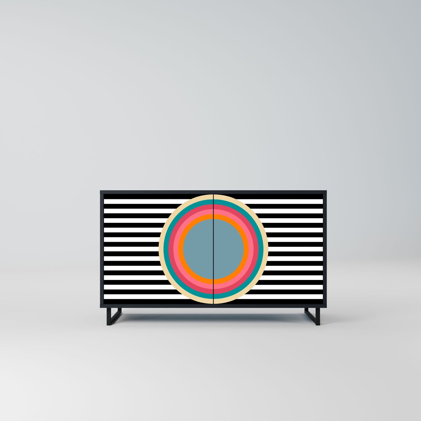 Credenza SPECTRA SHOWCASE a 2 ante in finitura nera