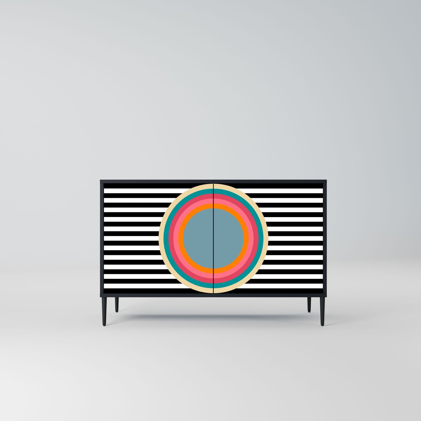 Credenza SPECTRA SHOWCASE a 2 ante in finitura nera