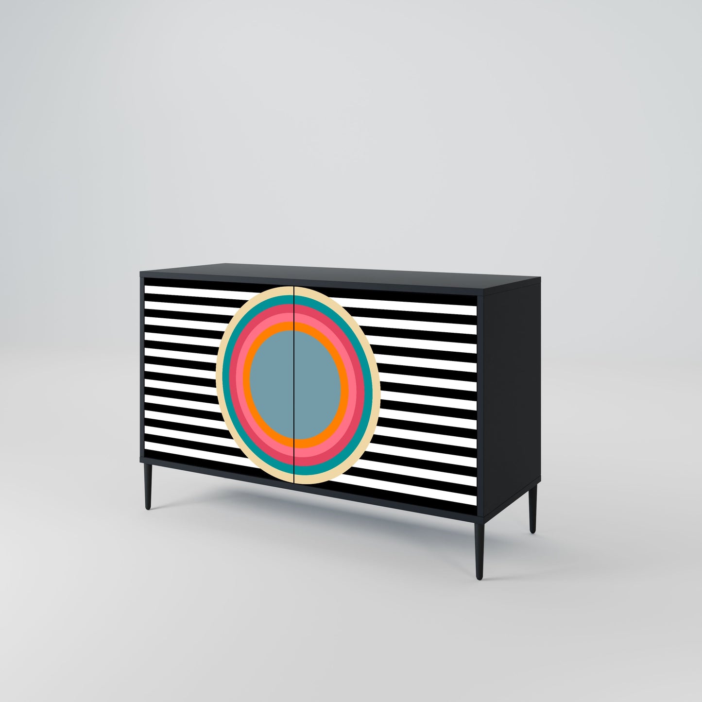 Credenza SPECTRA SHOWCASE a 2 ante in finitura nera