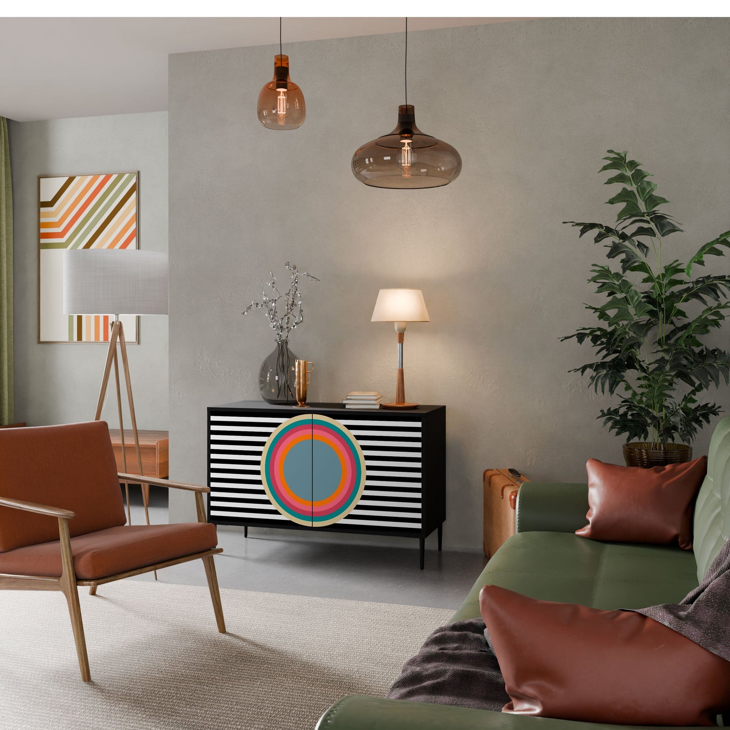 Credenza SPECTRA SHOWCASE a 2 ante in finitura nera