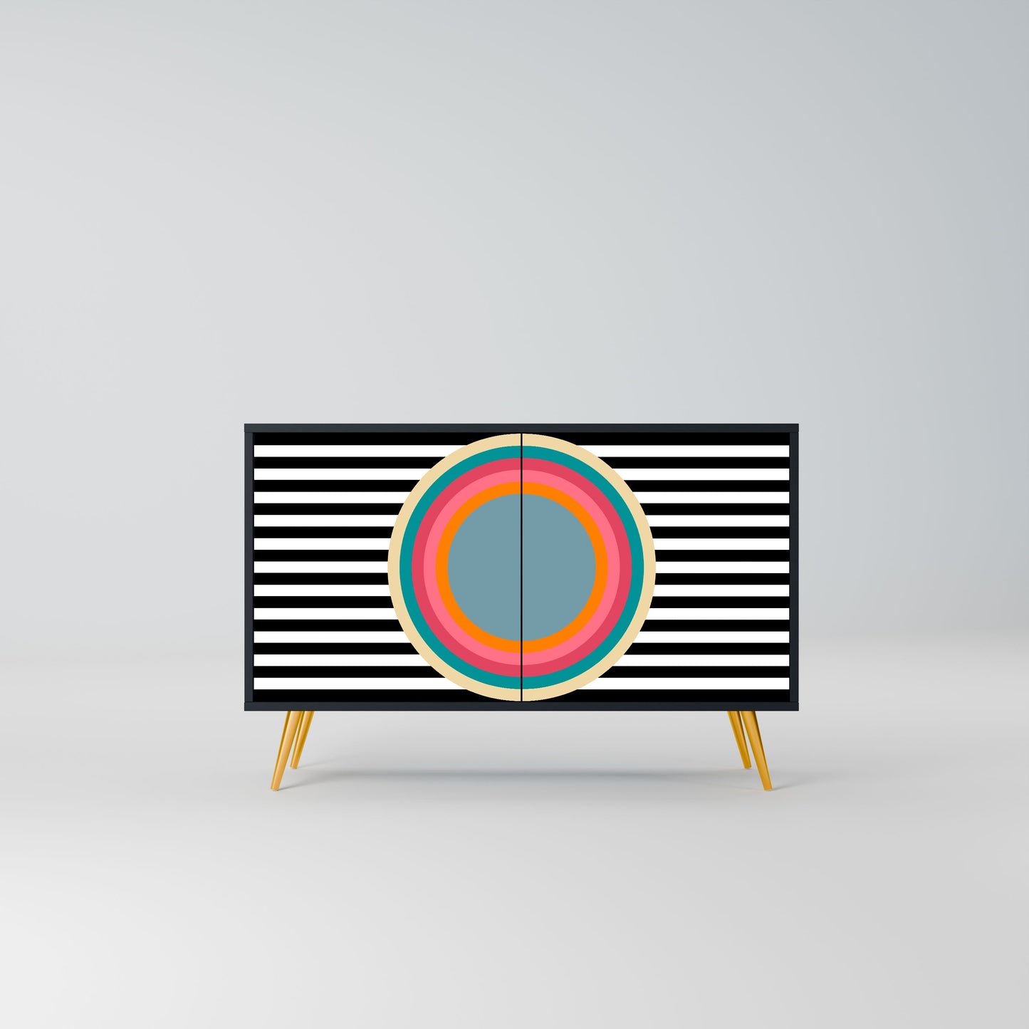 Credenza SPECTRA SHOWCASE a 2 ante in finitura nera