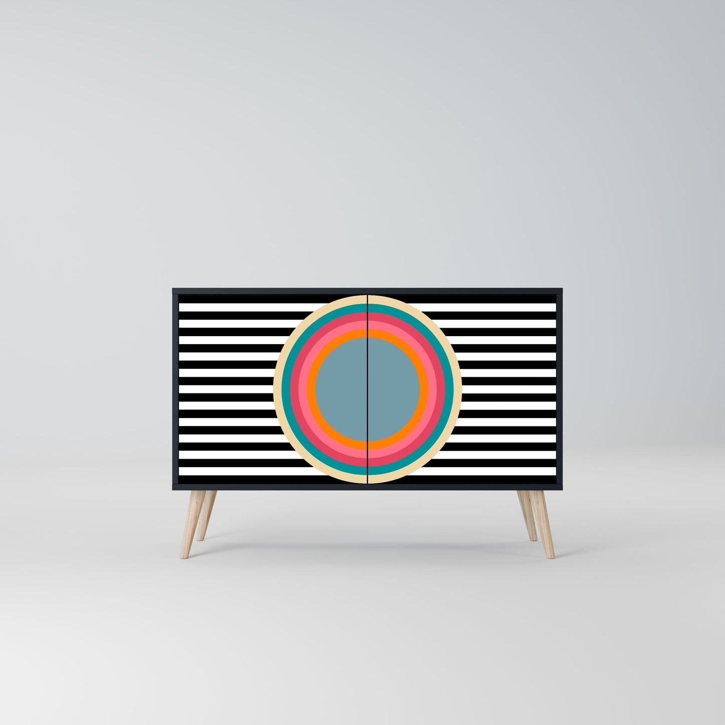 Credenza SPECTRA SHOWCASE a 2 ante in finitura nera