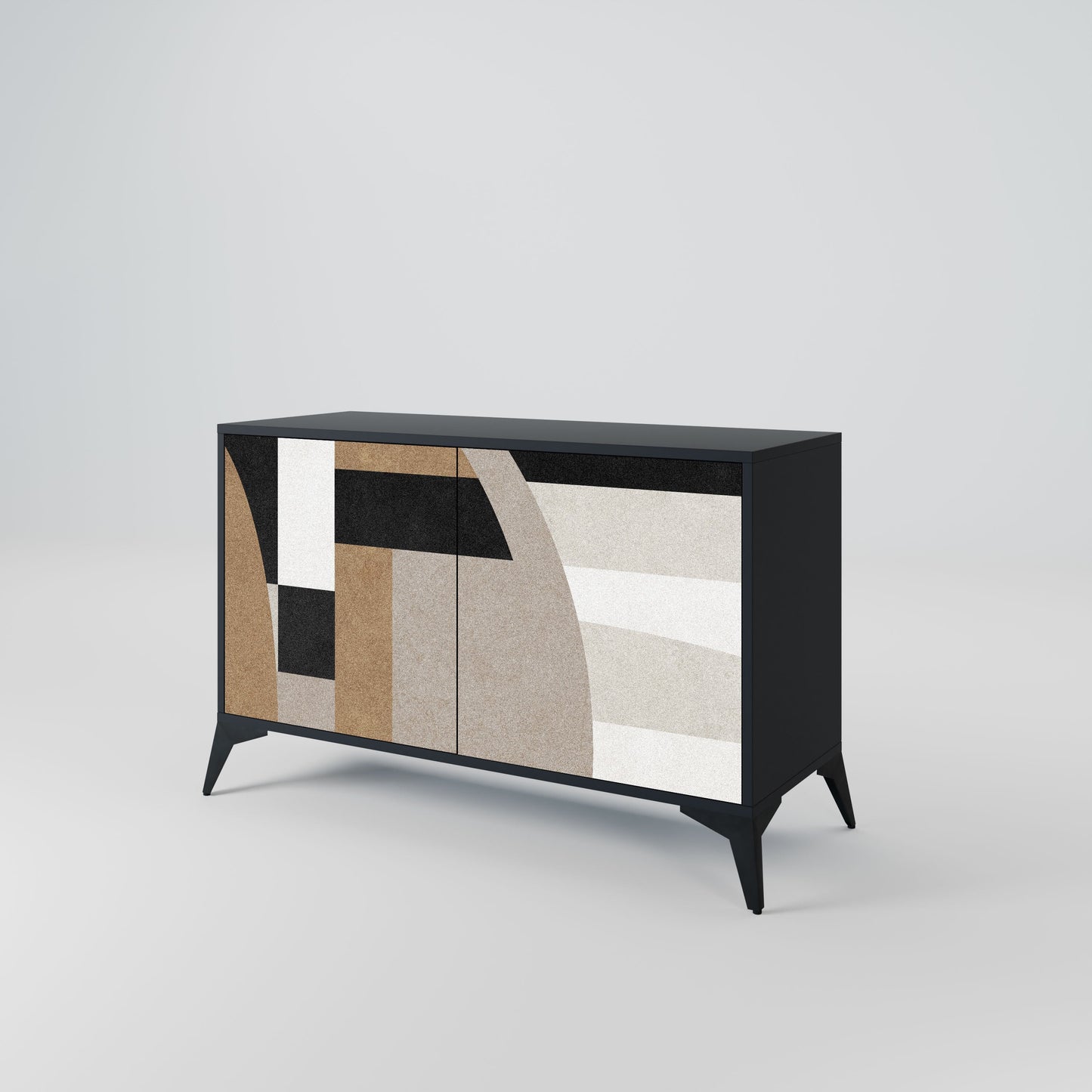 Credenza DELICATE MEMENTO a 2 ante in finitura nera