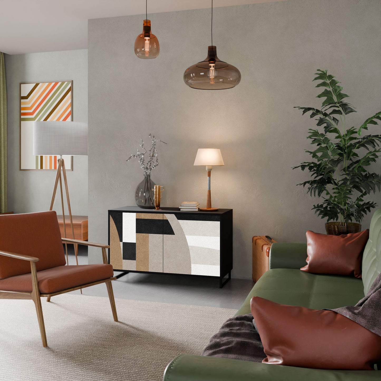 Credenza DELICATE MEMENTO a 2 ante in finitura nera