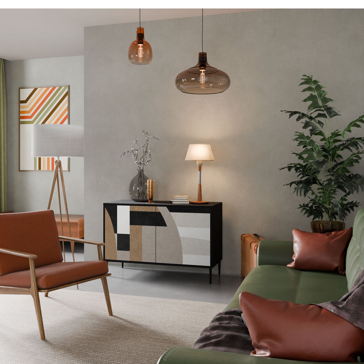 Credenza DELICATE MEMENTO a 2 ante in finitura nera