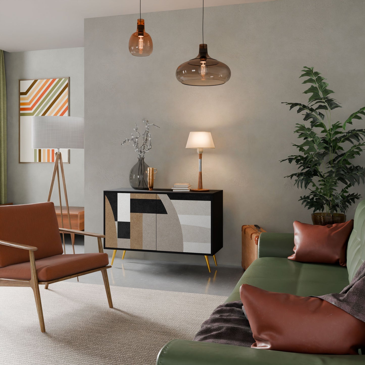Credenza DELICATE MEMENTO a 2 ante in finitura nera
