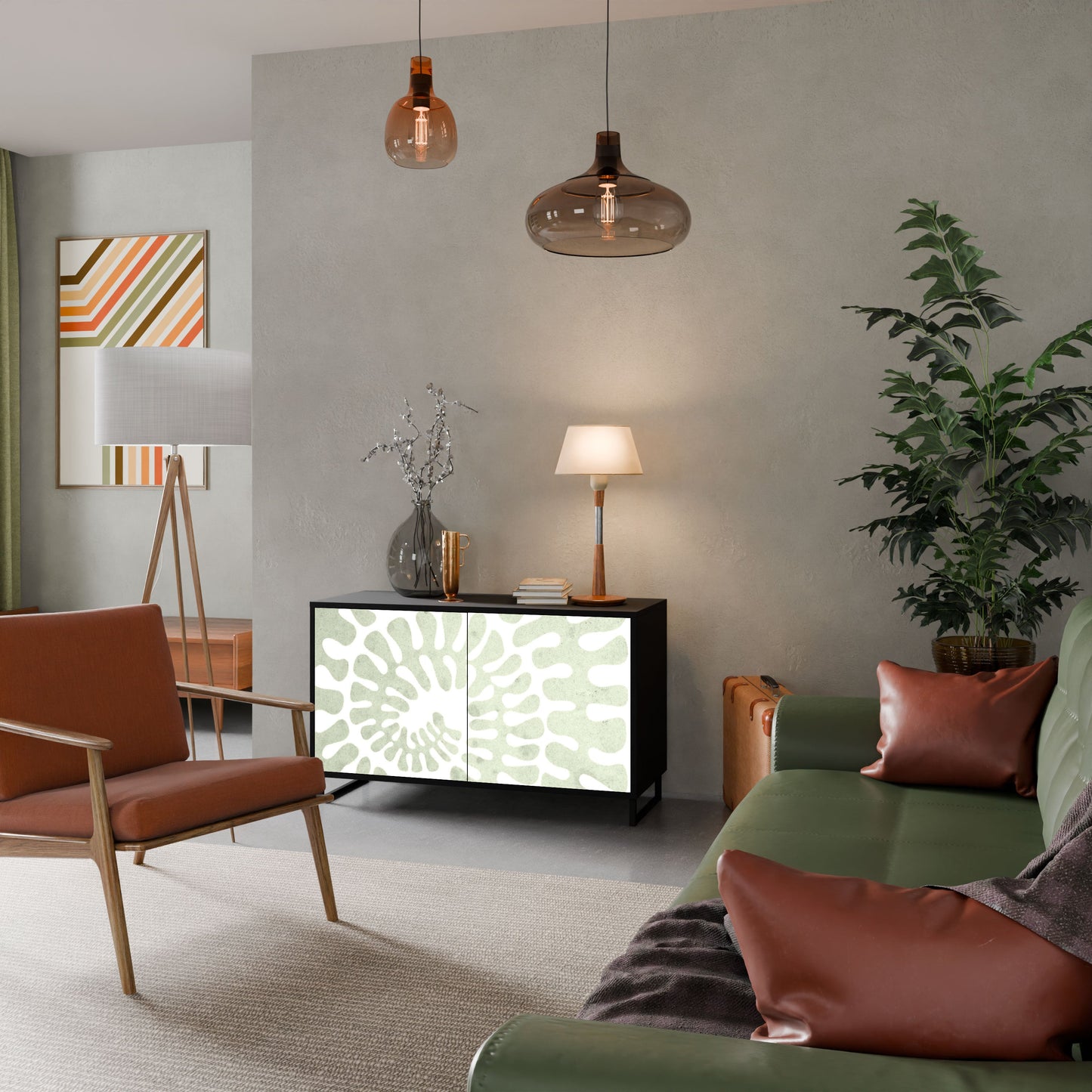 Credenza HELIX DANCE a 2 ante in finitura nera