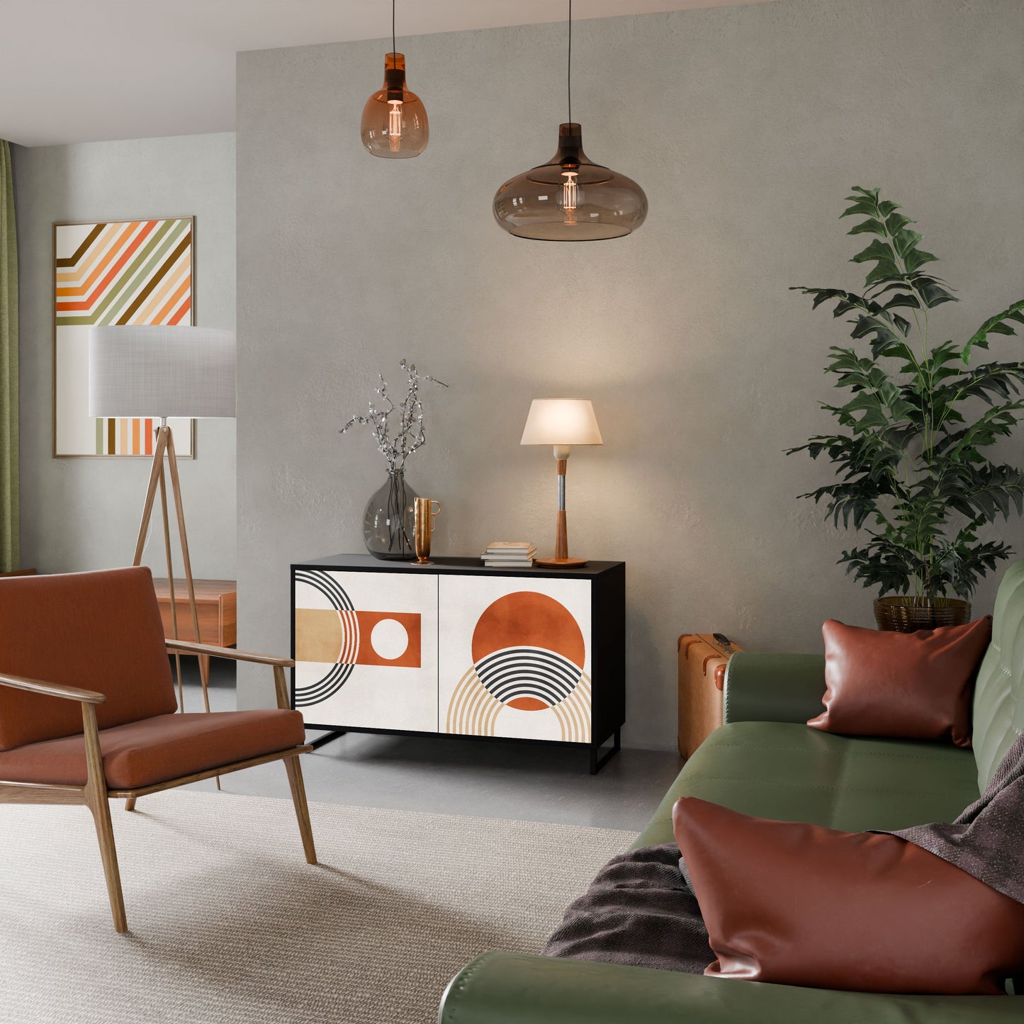 Credenza SPACE AROUND a 2 ante in finitura nera
