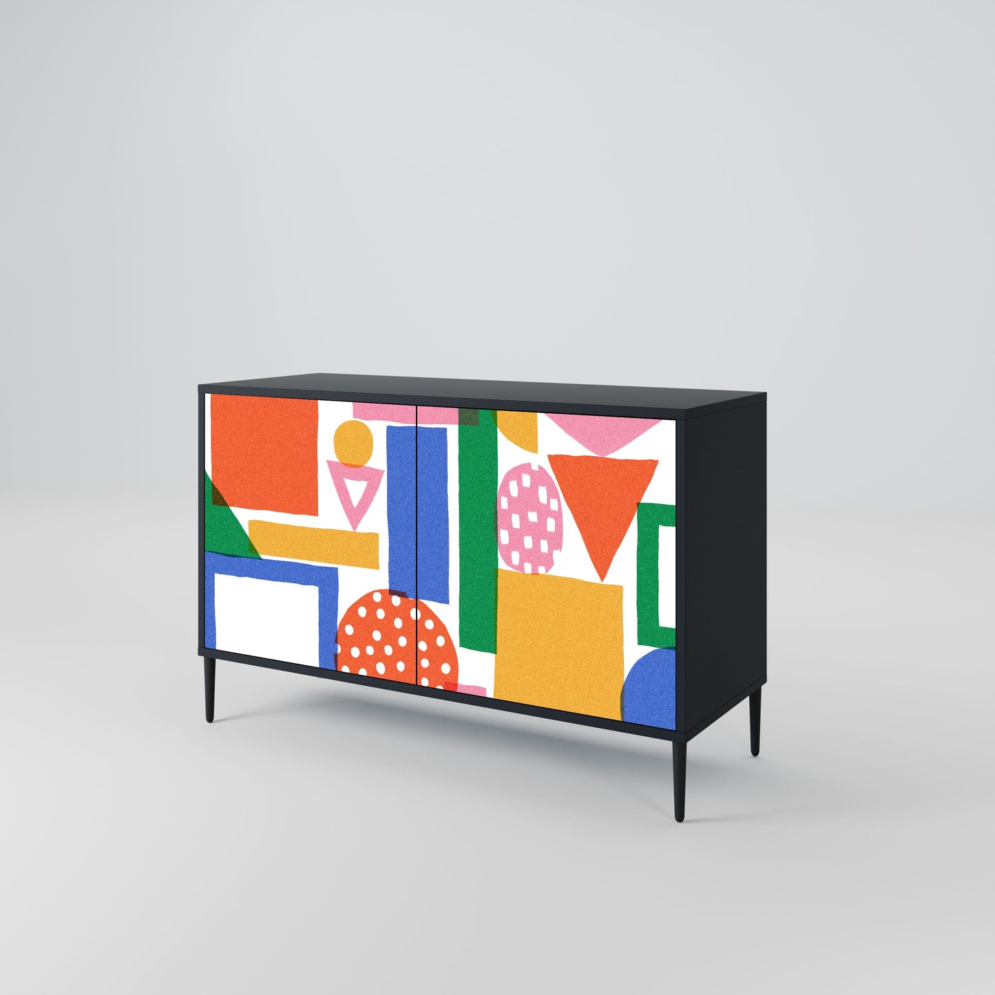 Credenza a 2 ante GEOMETRIC GLIMMER in finitura nera