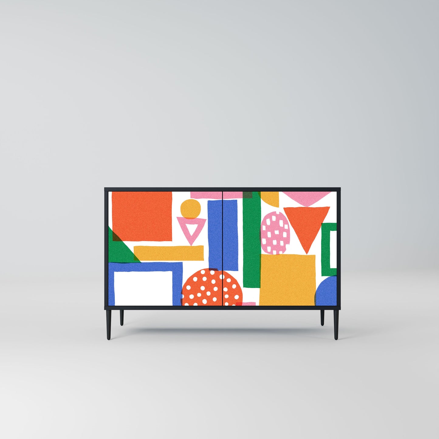 Credenza a 2 ante GEOMETRIC GLIMMER in finitura nera