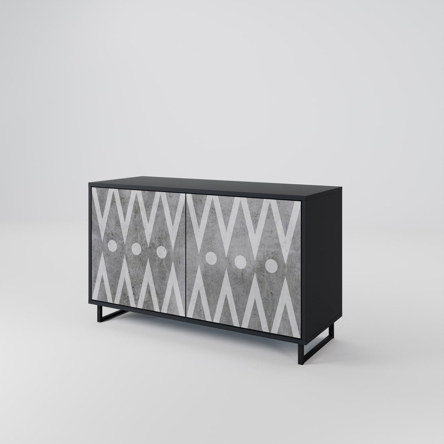 Credenza a 2 ante SHARP EDGES in finitura nera