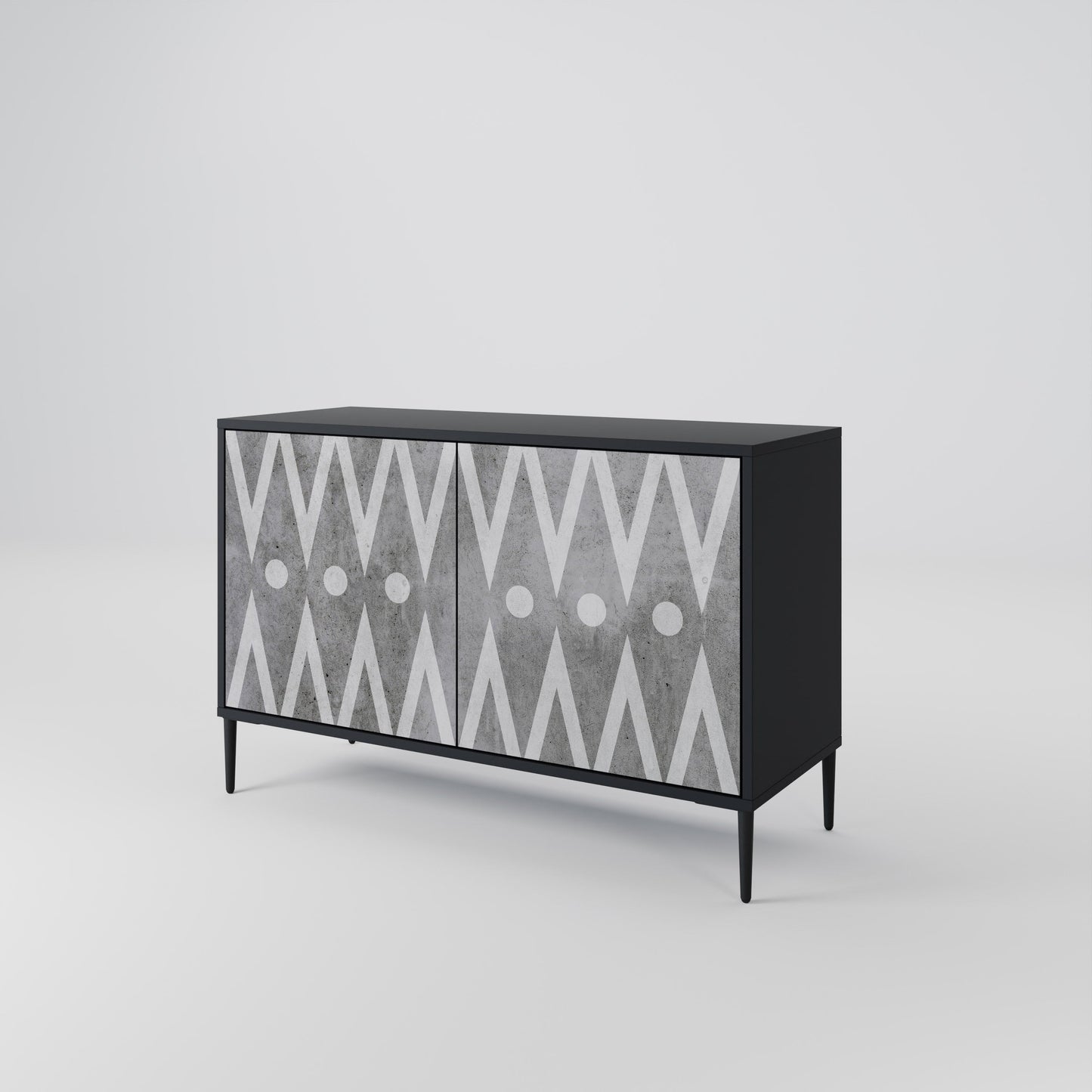 Credenza a 2 ante SHARP EDGES in finitura nera
