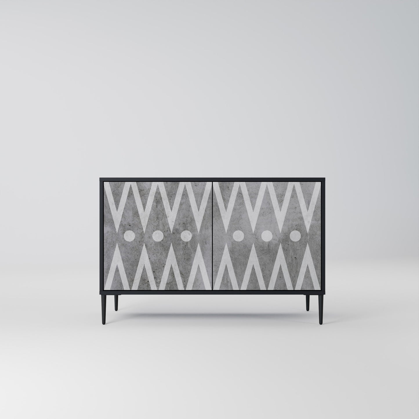 Credenza a 2 ante SHARP EDGES in finitura nera