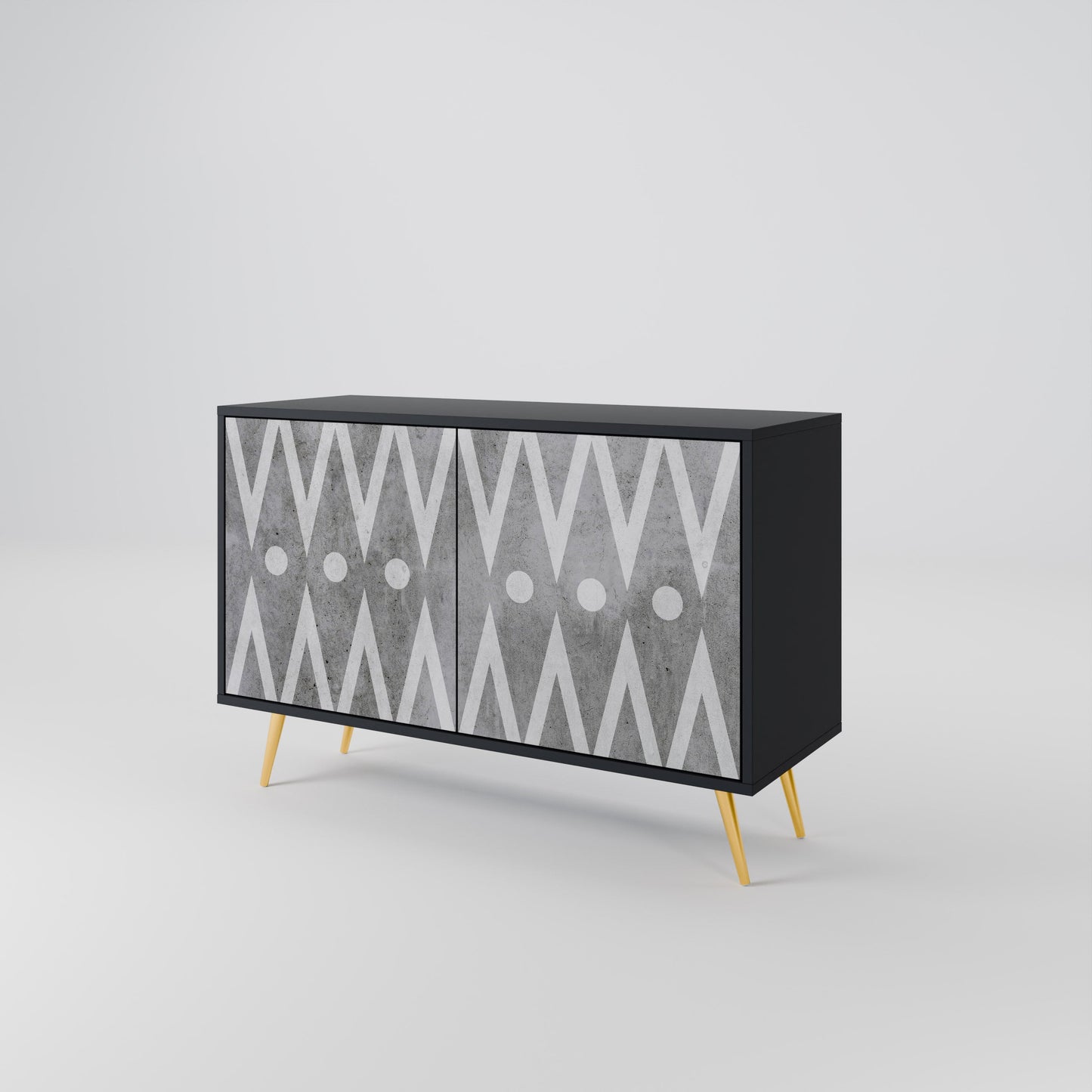 Credenza a 2 ante SHARP EDGES in finitura nera