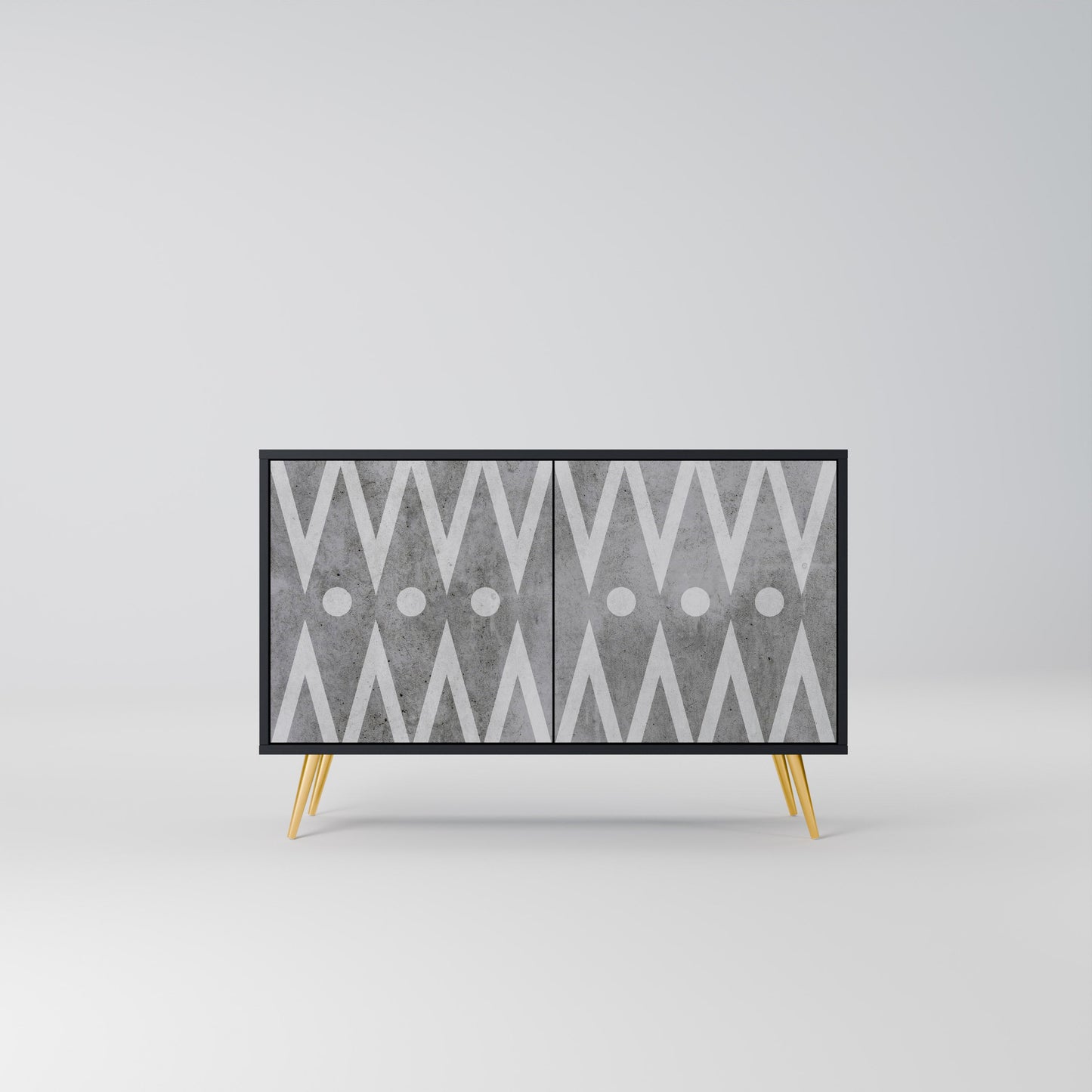 Credenza a 2 ante SHARP EDGES in finitura nera