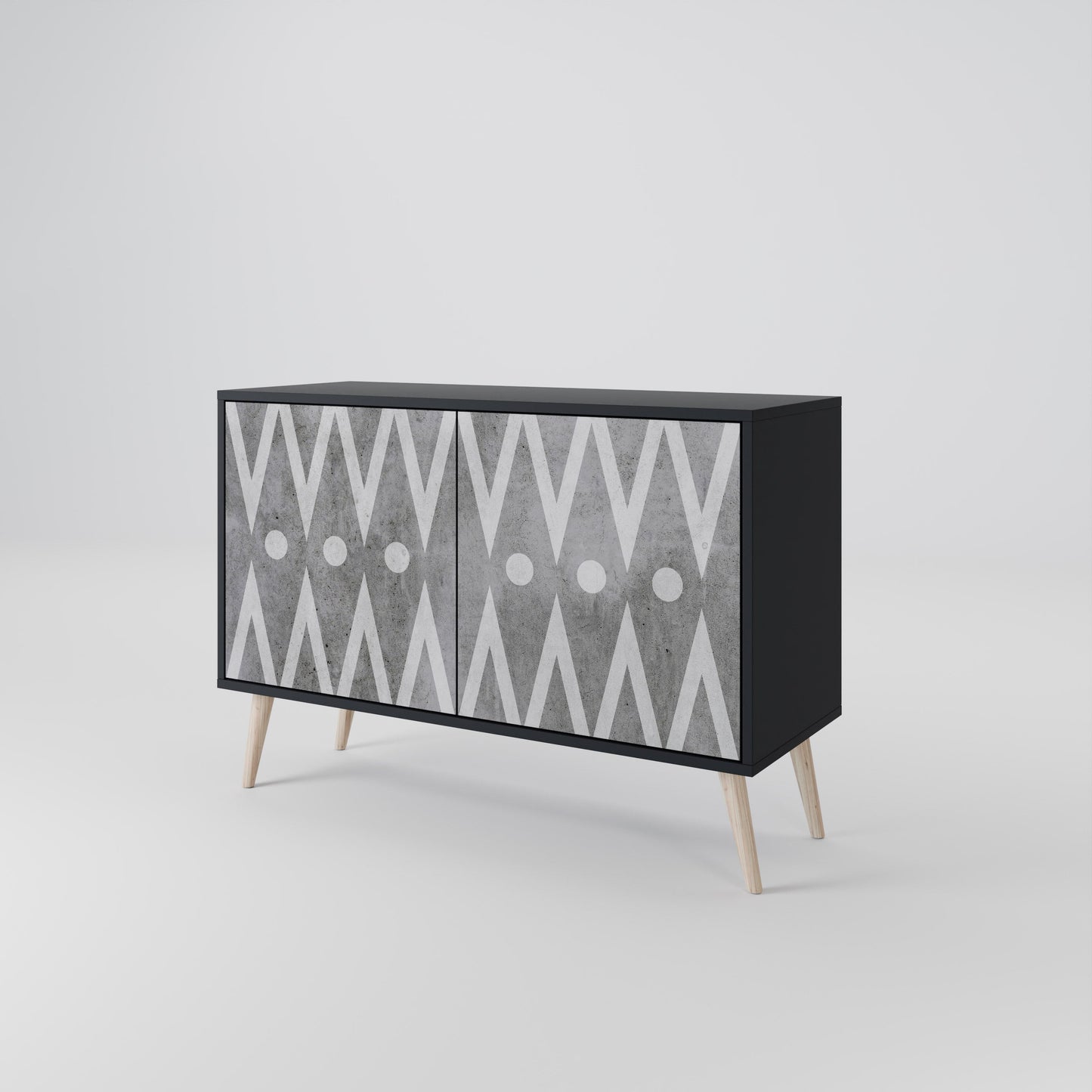 Credenza a 2 ante SHARP EDGES in finitura nera