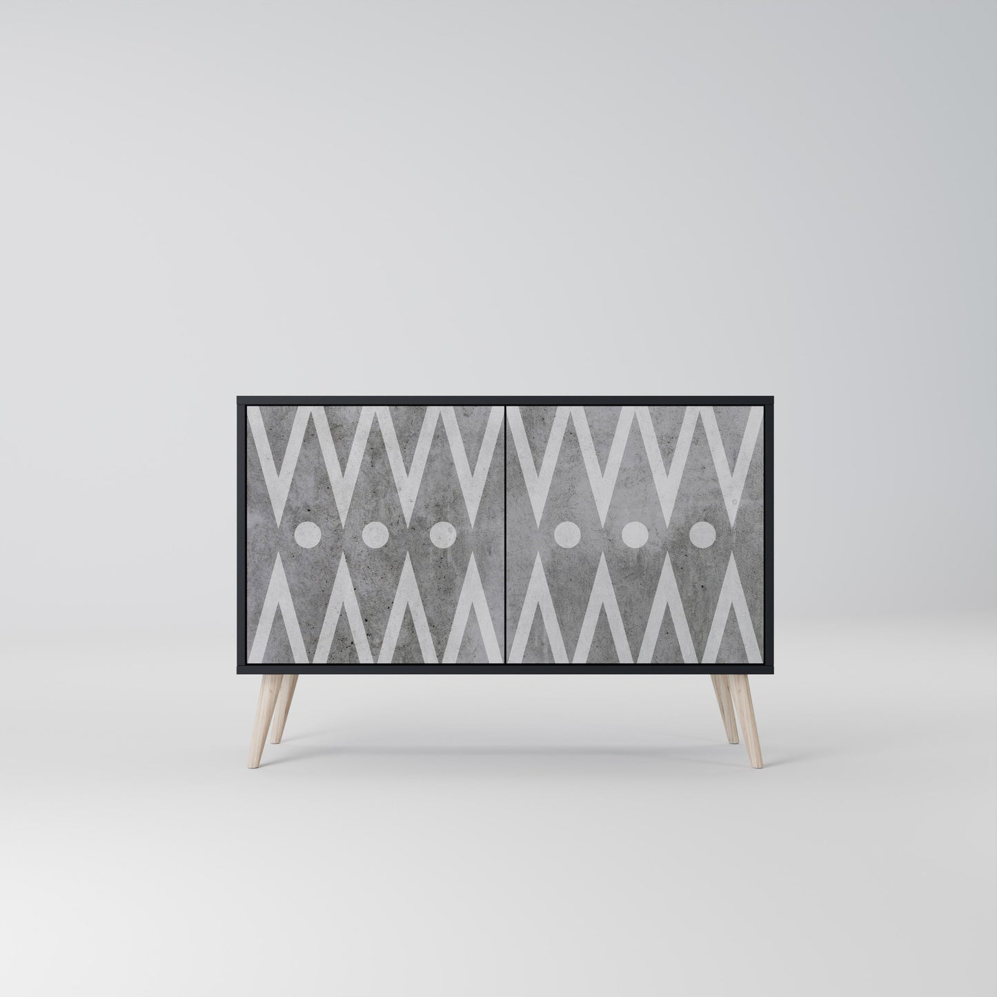 Credenza a 2 ante SHARP EDGES in finitura nera