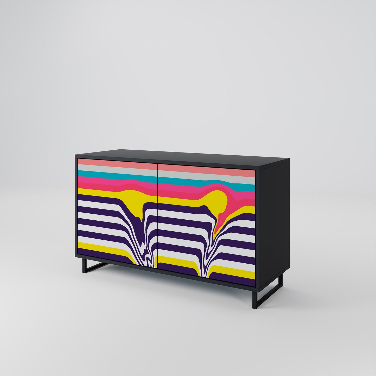 Credenza a 2 ante TONE COLLAPSE in finitura nera