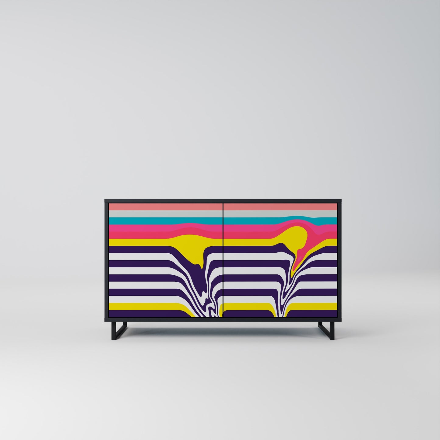 Credenza a 2 ante TONE COLLAPSE in finitura nera