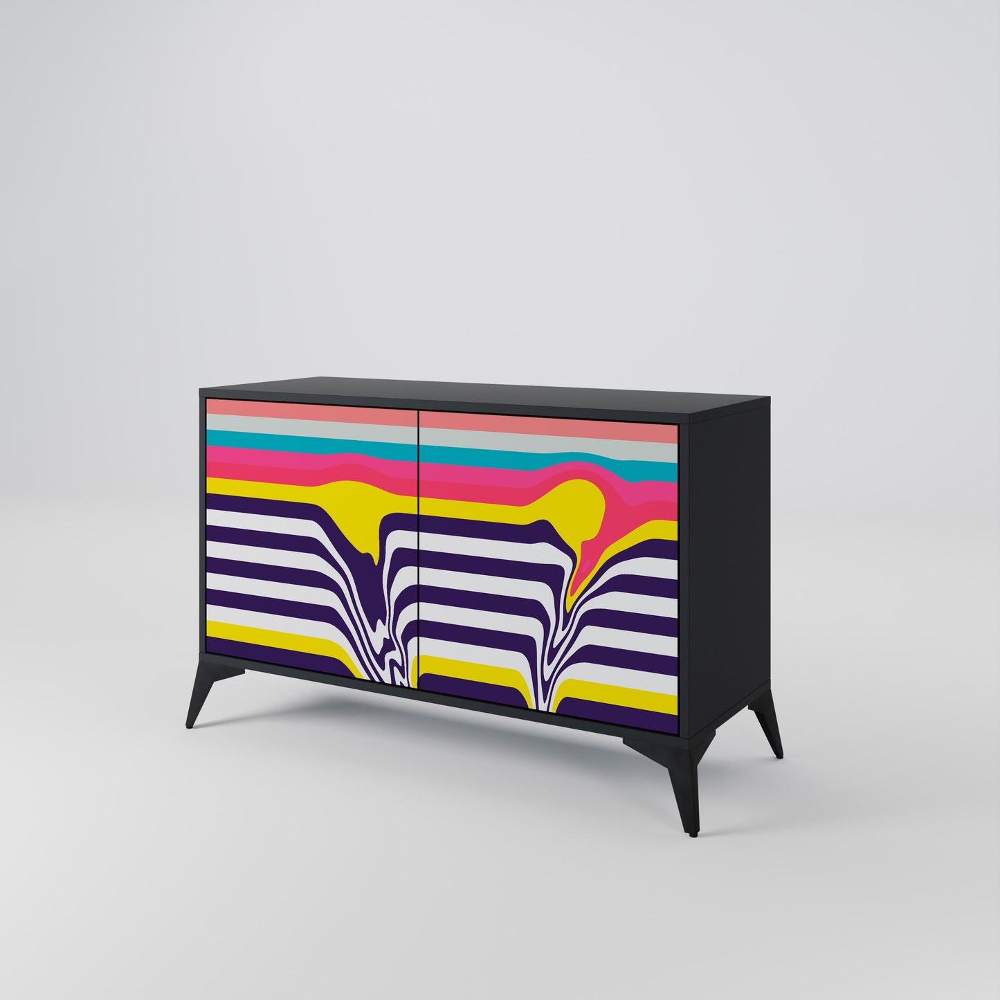 Credenza a 2 ante TONE COLLAPSE in finitura nera