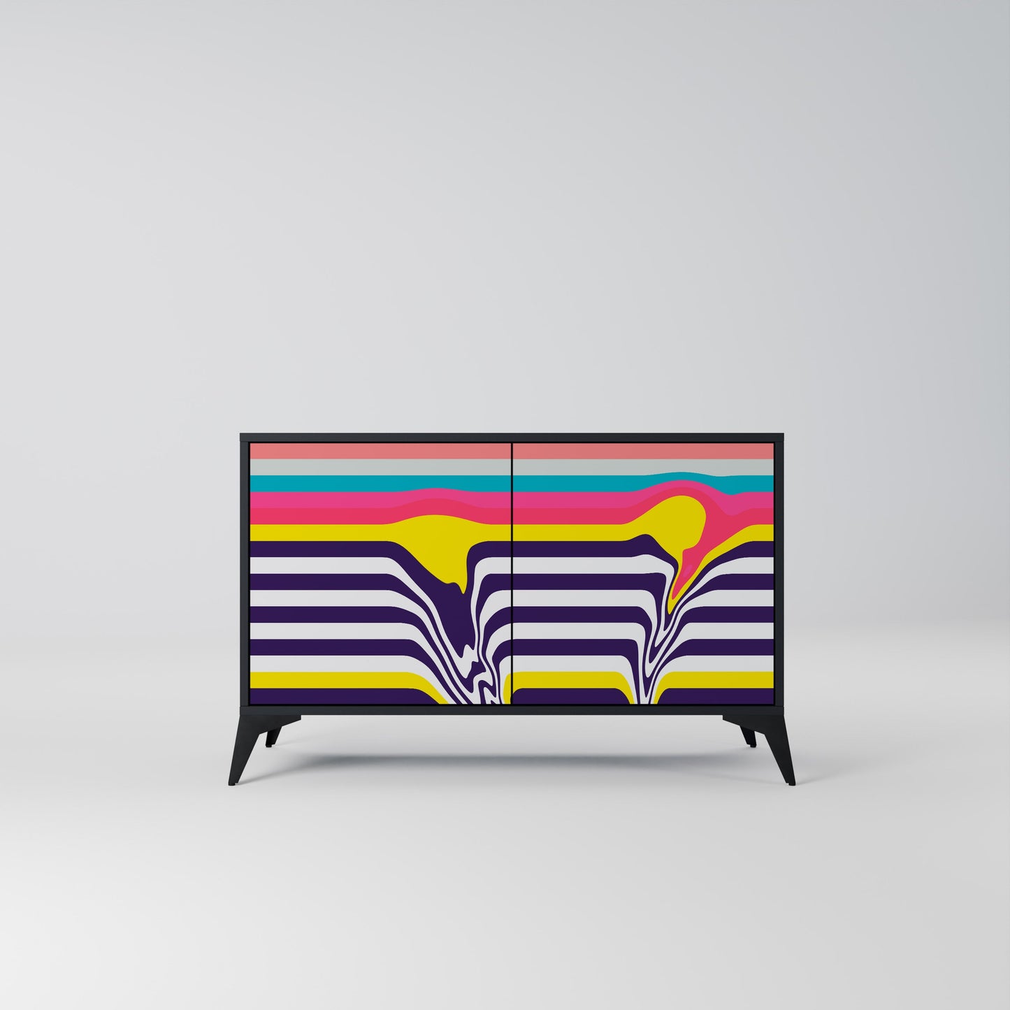 Credenza a 2 ante TONE COLLAPSE in finitura nera