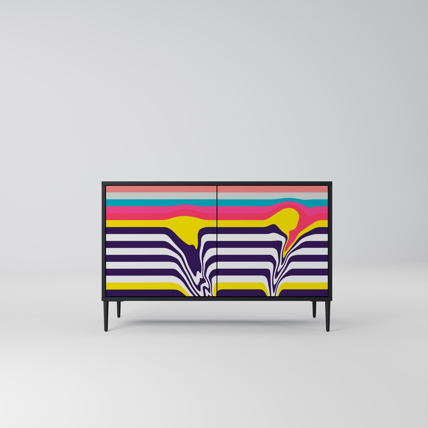 Credenza a 2 ante TONE COLLAPSE in finitura nera