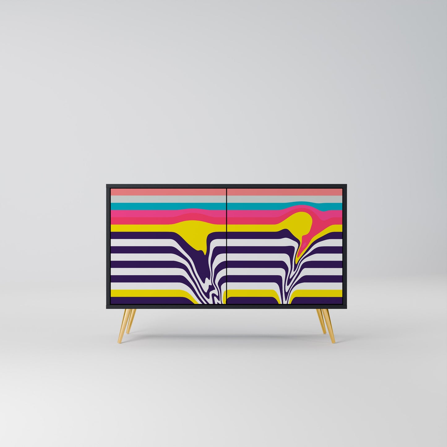 Credenza a 2 ante TONE COLLAPSE in finitura nera