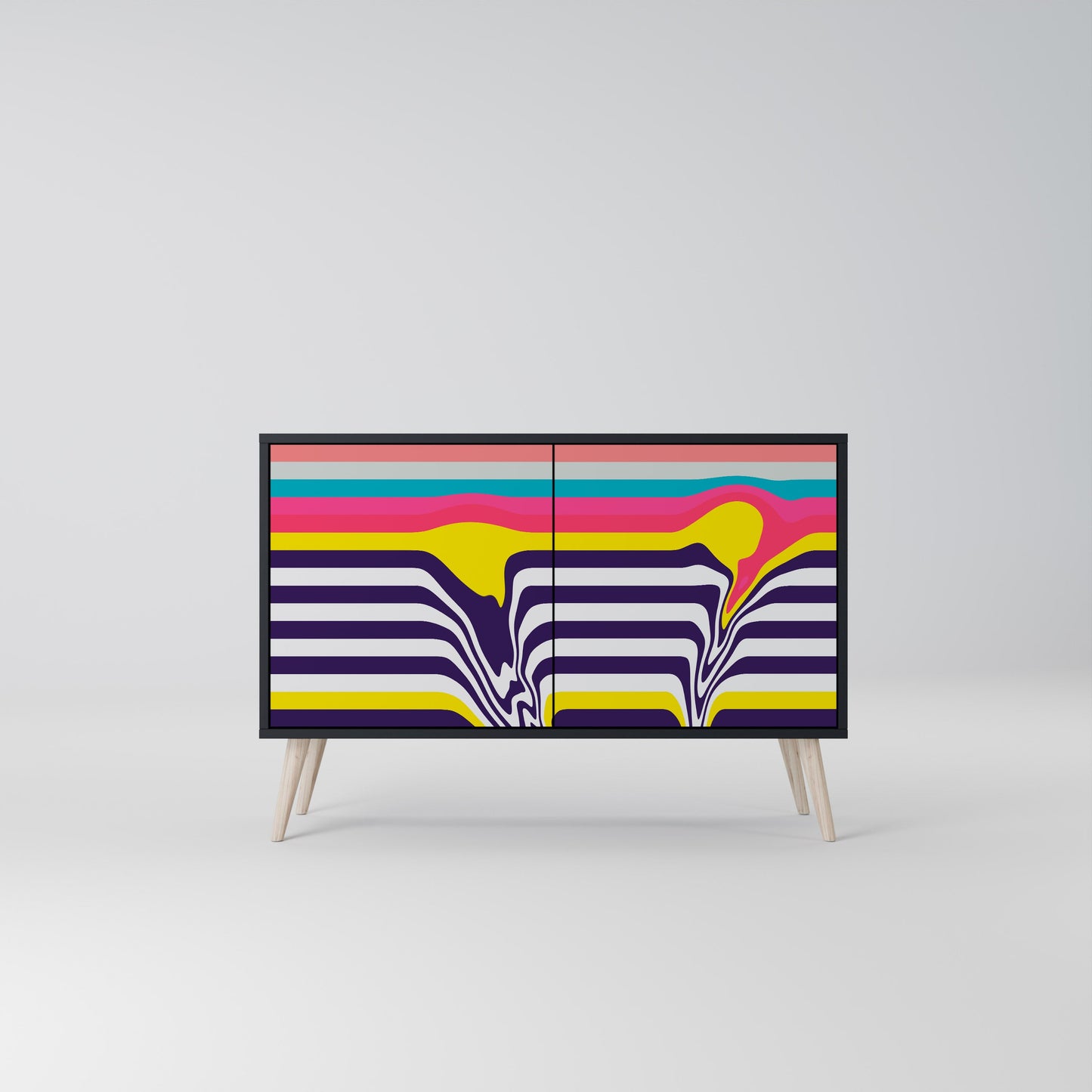 Credenza a 2 ante TONE COLLAPSE in finitura nera