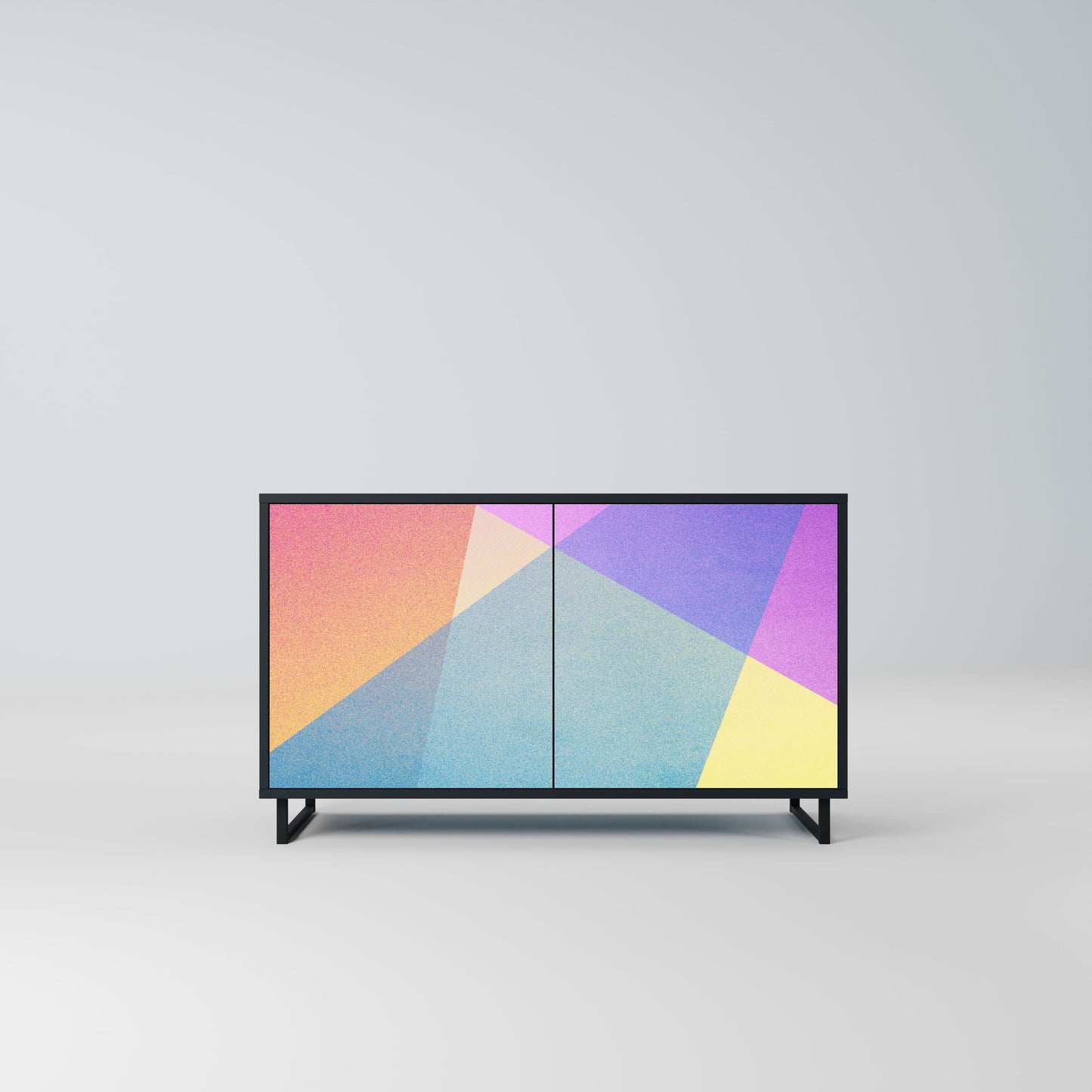 Credenza a 2 ante BRIGHT GEOMETRY in finitura nera