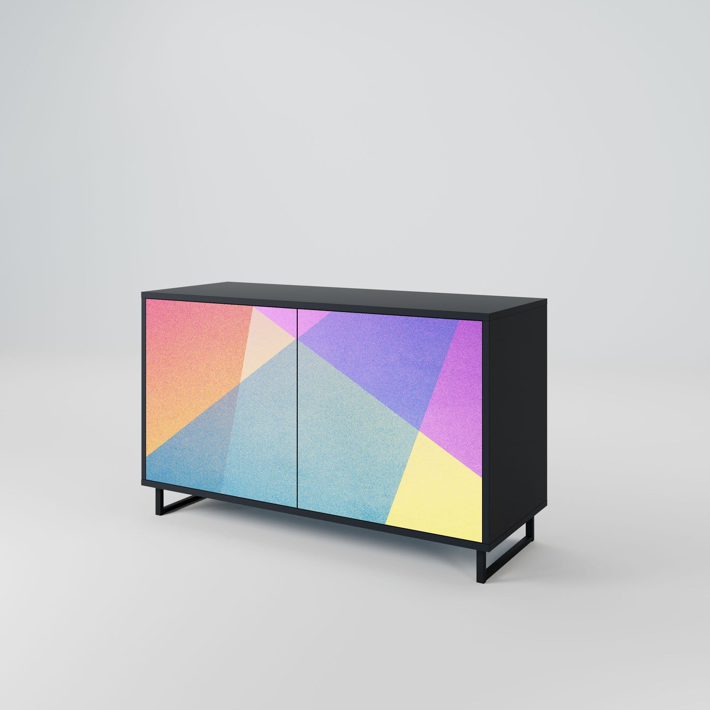 Credenza a 2 ante BRIGHT GEOMETRY in finitura nera