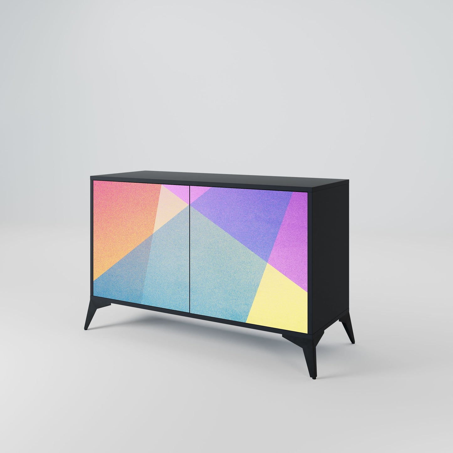 Credenza a 2 ante BRIGHT GEOMETRY in finitura nera