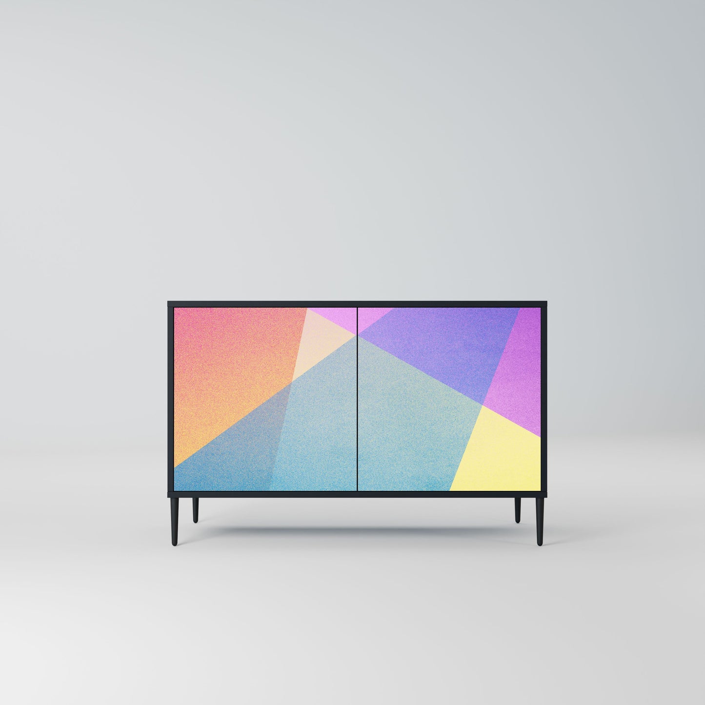 Credenza a 2 ante BRIGHT GEOMETRY in finitura nera